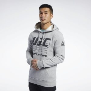 Reebok UFC FG Kapuzenpullover Herren - Grau - DE 435-XUS